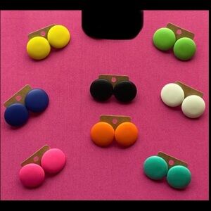 Colorful Round Stud Earrings Set